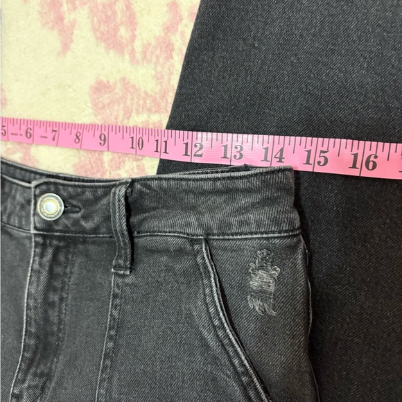 SO Super High Rise Carpenter Straight Leg Black Washed Denim Jeans Women’s 9/29 - Picture 4 of 8